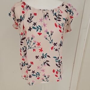 LC Lauren Conrad Pink Floral Blouse